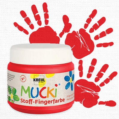 Vopsea pentru degete Mucci pentru textile, 150 ml - roșu