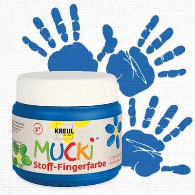 Vopsea pentru degete Mucci pentru textile, 150 ml - albastru