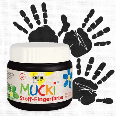 Ujjfesték textilre, Mucki, 150 ml - fekete