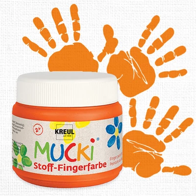 Vopsea pentru degete Mucci pentru textile, 150 ml - portocaliu