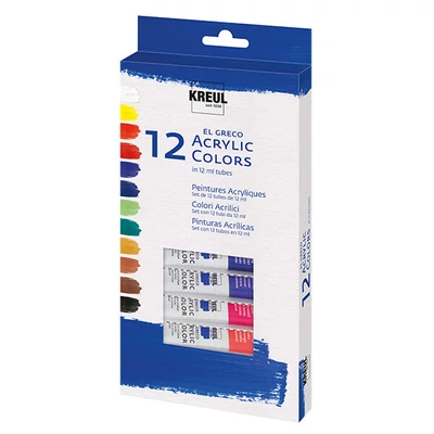Kreul El Greco set vopsea acrilică, 12x12 ml