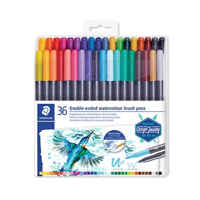 Set markere pensulă, Staedtler, Design Journey, cu două vârfuri - 36 buc