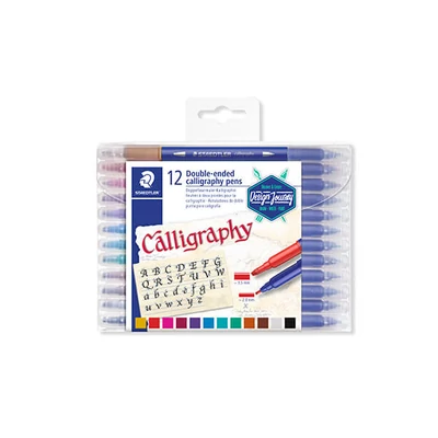 Marker Caligrafie în set, Staedtler, Design Journey, cu două vârfuri - 12 buc