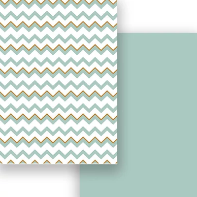 Carton foto, A4 - chevron zigzag mat, vintage verde-aurie