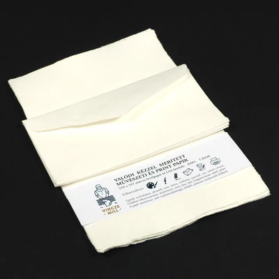 Hârtie scufundată, hârtie de scrisori+plic, 125 g, A4-DL, 5+5 buc - alb