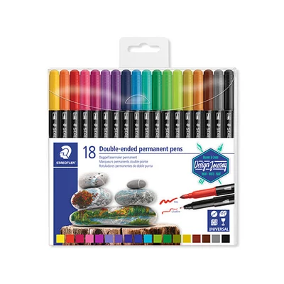 Marker cu alcool în set, Staedtler, Design Journey, cu două vârfuri - 18 buc