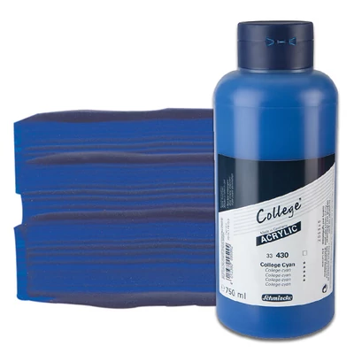 Schmincke College vopsea acrilică, 750 ml - 430, college cyan