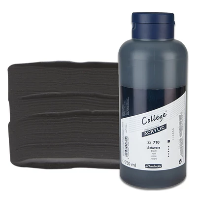 Schmincke College vopsea acrilică, 750 ml - 710, black