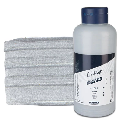 Schmincke College vopsea acrilică, 750 ml - 800, silver