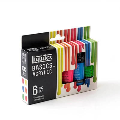 Liquitex Basics set vopsea acrilică - 6x22 ml, culori fluorescente