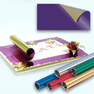 Folie de aluminiu fata-verso, 50x80 cm - viola-aurie