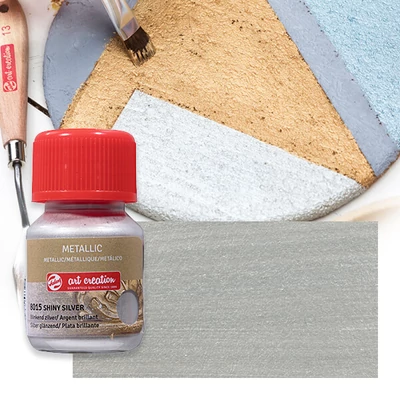 Art Creation Vopsea acrilică metalizată , 30 ml - 8015 Argintiu lucios