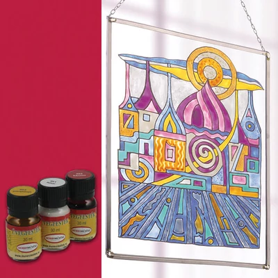 Vopsea de sticlă Hobby artist cu terebentină, 30 ml - 465 carmin