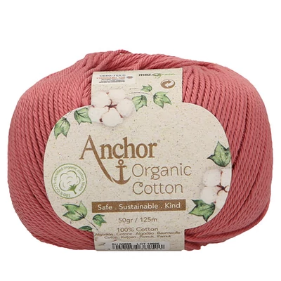 Fire de croșetat, Anchor Organic Cotton, 50 g, vegan - 00895 vintage pink