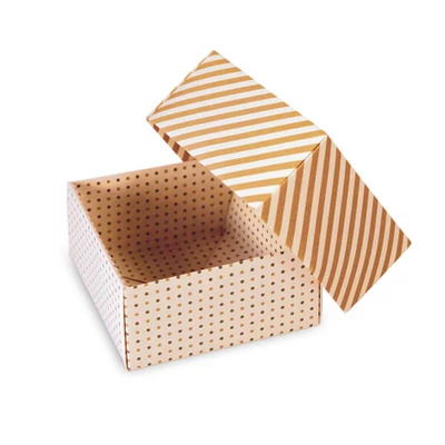 Hârtie origami, cu model - 80 g, 60 coli, 15x15 cm - cu dungi, crem