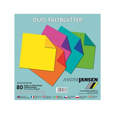 Hârtie origami, Duo-Color - 80 g, 80 buc, 15x15 cm