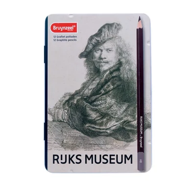 Set de creioane din grafit Bruynzeel Rijks Museum - 12 buc., Rembrandt: Autoportret