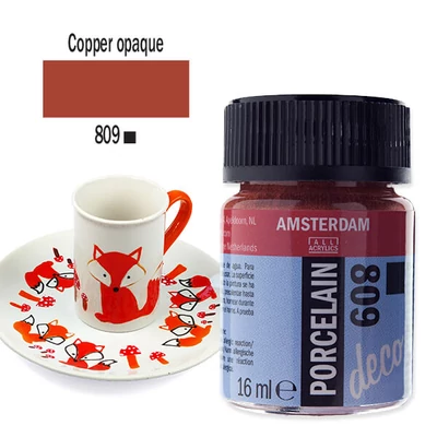 Vopsea porțelan Amsterdam 16 ml - cupru, capac, 809
