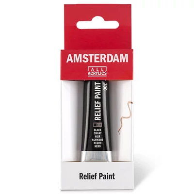 Vopsea de contur Amsterdam Relief Paint, care nu se arde, 20 ml - negru, 700