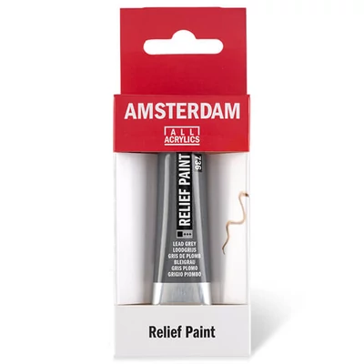 Vopsea de contur Amsterdam Relief Paint, care nu se arde, 20 ml - gri, 736