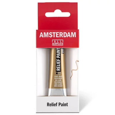 Vopsea de contur Amsterdam Relief Paint, care nu se arde, 20 ml - auriu deschis, 802