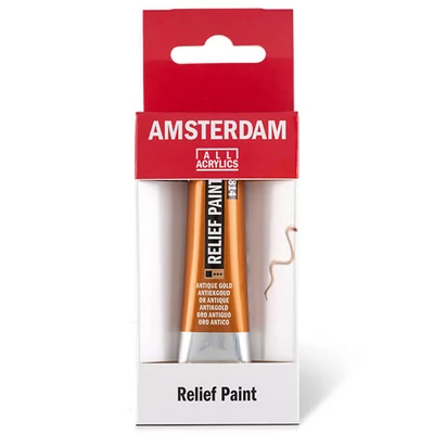 Vopsea de contur Amsterdam Relief Paint , nu se poate arde, 20 ml - auriu antic, 814