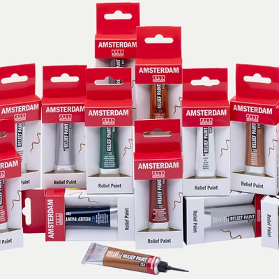 Vopsea de contur Amsterdam Relief Paint, nu poate fi ars, 20 ml - in diverse culori