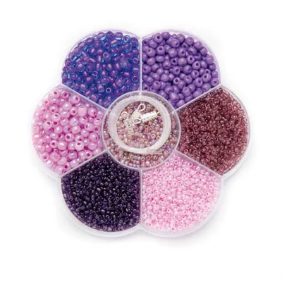 Selecție de mărgele de sticlă -  violet mix
