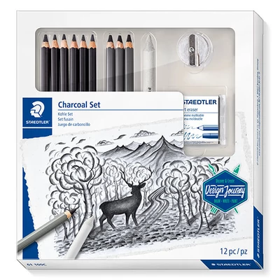 Set de creioane din grafit, Staedtler, Design Journey, Mars Lumograph, cu ascuțitor, radieră de plastic