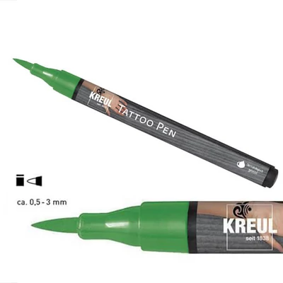 Marker pentru tatuaje, Tattoo pen, 0,5-3 mm - verde