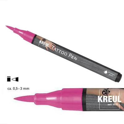 Marker pentru tatuaje, Tattoo pen, 0,5-3 mm - roz