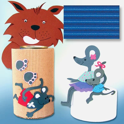 Carton ondulat - 50x70 cm - 38, ultramarin