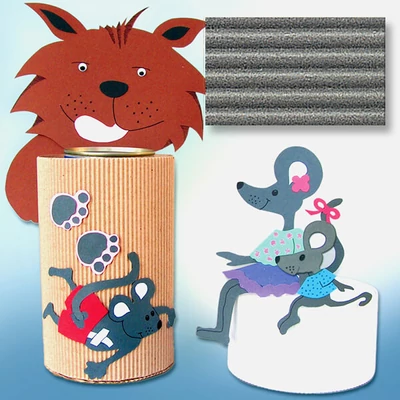 Carton ondulat - 50x70 cm - 87, gri