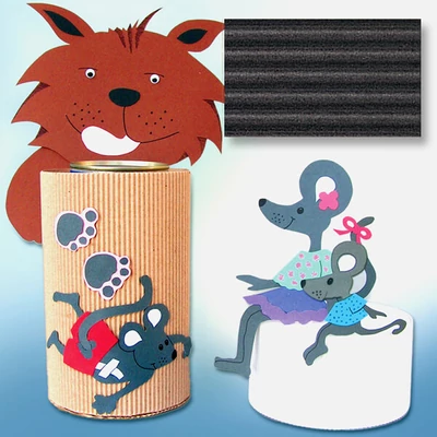 Carton ondulat - 50x70 cm - 90, negru