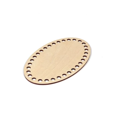 Bază din lemn pentru croșetat, ovală - 10x17 cm, dimensiunea găurii de 8 mm