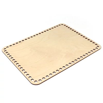 Bază din lemn pentru croșetat, pătrată - 22x29 cm, dimensiunea găurii de 8 mm