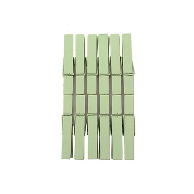 Cleme lemn, 48 mm - verde deschis, 12 buc