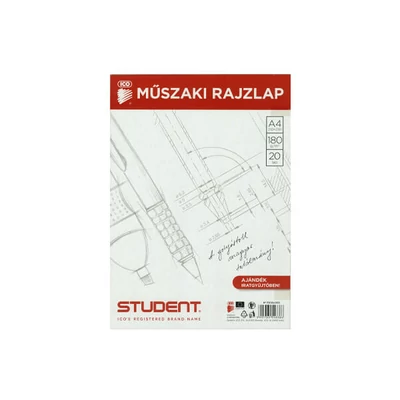 Fișă de desen tehnic, ICO, Student, 180 g - A4, 20 buc