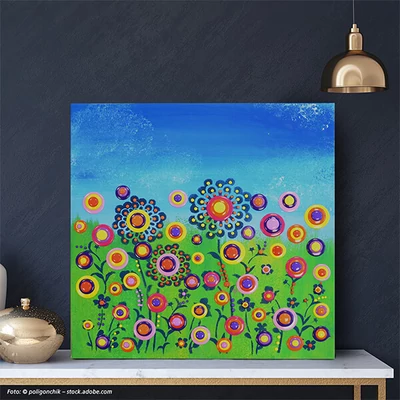Set culori pentru pictare în puncte, Blob paint, 6x90 ml - Lunca cu flori