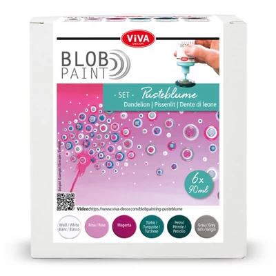 Set culori pentru pictare în puncte, Blob paint, 6x90 ml - Papadie