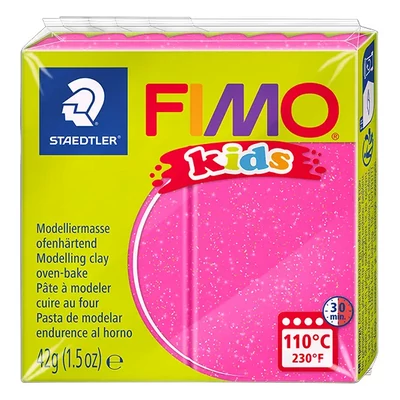 FIMO Kids Plastilină care se întărește la coacere , 42 g - pink sclipitor (8030-262)