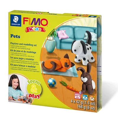 Set Plastilină care se întărește la coacere  FIMO Kids, Form &amp; Play - 4x42 g - animale