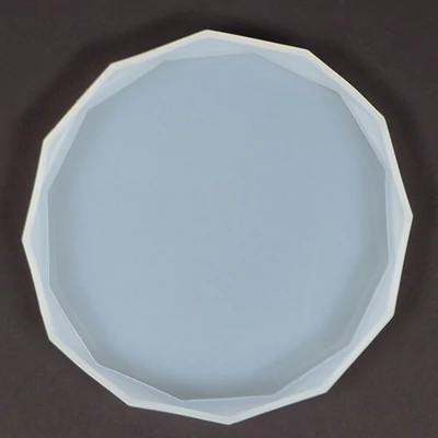 Formă din silicon pentru rășină sintetică - șaibă plată, rotundă, fațetată