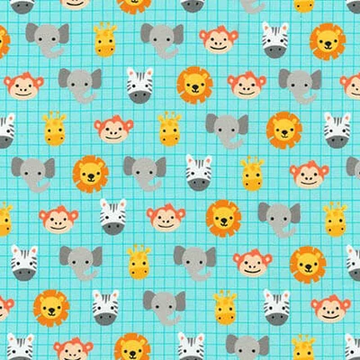 Material patchwork  - Robert Kaufman - Safari Soiree AMF-17351-70 Aqua