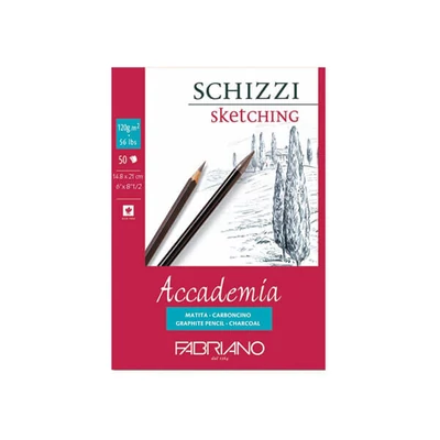 Bloc de desen și schițe  Fabriano Accademia, 120 g, 50 coli  - A5, lipit