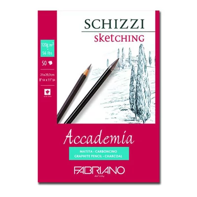 Bloc de desen și schițe  Fabriano Accademia, 120 g, 50 coli - A4, lipit