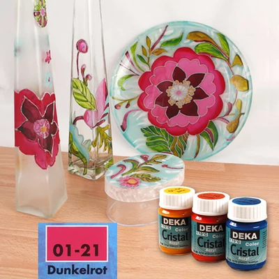 Vopsea sticlă Deka Color Cristal 25 ml - 21 rosu inchis