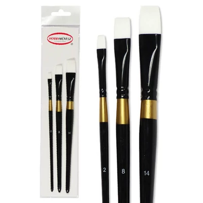 Set de pensule Hobby artist, Pensulă sintetică albă plată M500P - 3 buc (2-8-14)