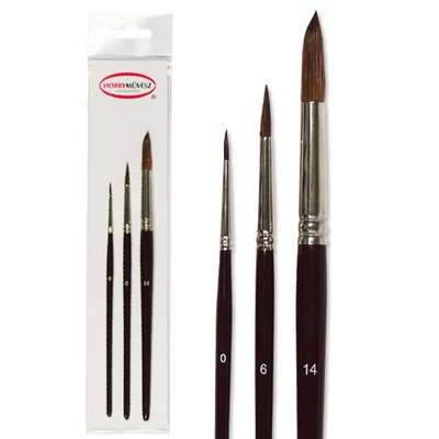 Set de pensule Hobby artist, Pensulă rotundă H200 ponei - 3 buc (0-6-14)