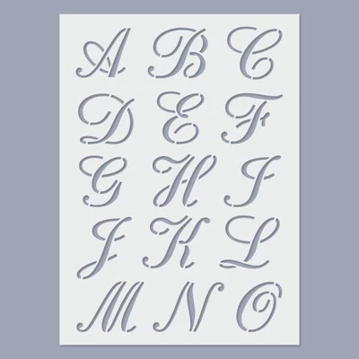 Șablon, 15x20 cm, 2 coli/pachet - Litere de caligrafie ABC, 30 mm